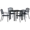vidaXL Garten Essgruppe 5 pcs Anthrazit Pulverbeschichteter Stahl