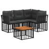 vidaXL Outdoor-Sofagarnitur 5 pcs Schwarz und Dunkelgrau Polyester