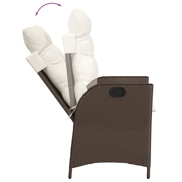 vidaXL 9-tlg. Garten-Essgruppe mit Kissen Braun Poly Rattan