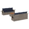 vidaXL 7-teiliges Gartensofa-Set mit Kissen, grau, Polyrattan