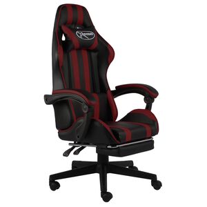 vidaXL Gaming-Stuhl mit Fu&szlig;st&uuml;tze Schwarz und Weinrot Kunstleder
