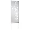 vidaXL Garten Sichtschutz-Leinwand Floral Silber 50 x 140 cm Edelstahl