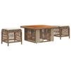 vidaXL Garten Essgruppe 3 stk. 2-Sitzer Beige und Creme Poly-Rattan