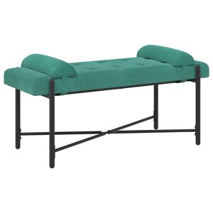 vidaXL Knopfgepolsterte Bank mit Kissen T&uuml;rkis 110 x 40 x 46 cm Samt