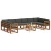 vidaXL Outdoor-Sofagarnitur mit Kissen 11 pcs Natur und Anthrazit