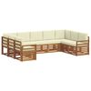 vidaXL Outdoor-Sofagarnitur 9 stk. Natur und Creme