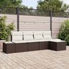 vidaXL Garten-Sofa-Set mit Kissen 5 pcs Braun und Creme Poly-Rattan