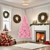 vidaXL Künstlicher Halb-Weihnachtsbaum mit Ständer Rosa 180 cm PVC