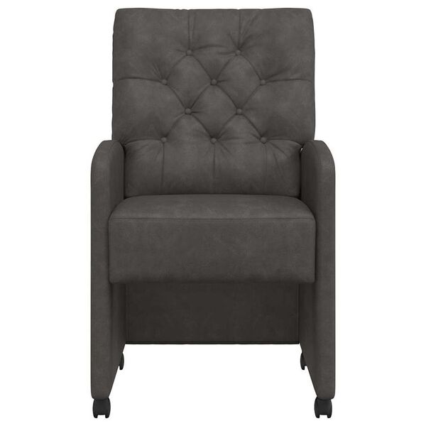 vidaXL Esszimmerst&uuml;hle mit Rollen 2 pcs Schwarz 58 x 67 x 97 cm