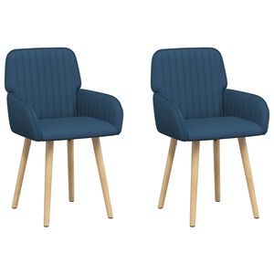 vidaXL Esszimmerst&uuml;hle 2 stk. Stoff Blau 56,5 x 50 x 87,5 cm