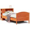 vidaXL Massivholzbett mit Regal ohne Matratze Wachsbraun 100x200 cm