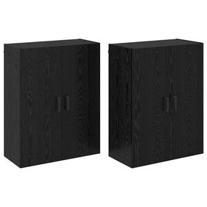 vidaXL Wandschrank 2 pcs Schwarz Eichen-Optik 69,5 x 34 x 90 cm