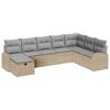 vidaXL Garten-Sofa-Set mit Kissen mit Speicher 8 pcs Beige Poly Rattan
