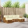 vidaXL Sofagarnituren 6 pcs Natur und Creme Massivholz Akazie