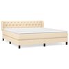 vidaXL Boxspringbett mit Matratze Creme 160x200 cm Stoff