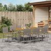 vidaXL Garten Essgruppe 9 pcs Grau Poly-Rattan