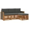 vidaXL Outdoor-Sofagarnitur 4 stk. Natur und Anthrazit