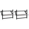 vidaXL Wandregale mit Stangen 2 Stk. Grau Sonoma 40x25x30 cm