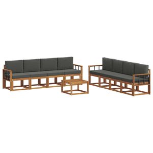 vidaXL Outdoor-Sofagarnitur 9 Stk. Natur und Anthrazit