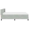 vidaXL Boxspringbett mit Matratze Hellgrau 200 x 140 cm Samt