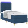 vidaXL Boxspringbett mit Matratze mit Kopfteil Blau 90 x 200 cm Stoff