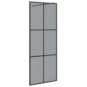 vidaXL Walk-in Duschwand Schwarz 80 x 195 cm Geh&auml;rtetes Glas