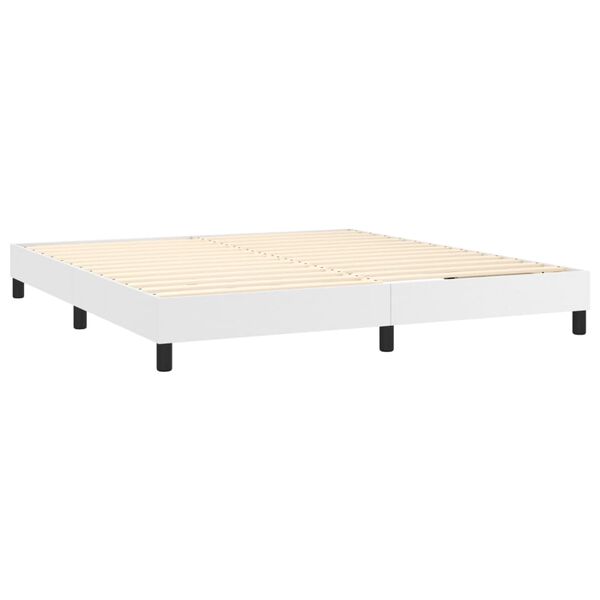vidaXL Boxspringbettgestell Weiß 160x200 cm Kunstleder