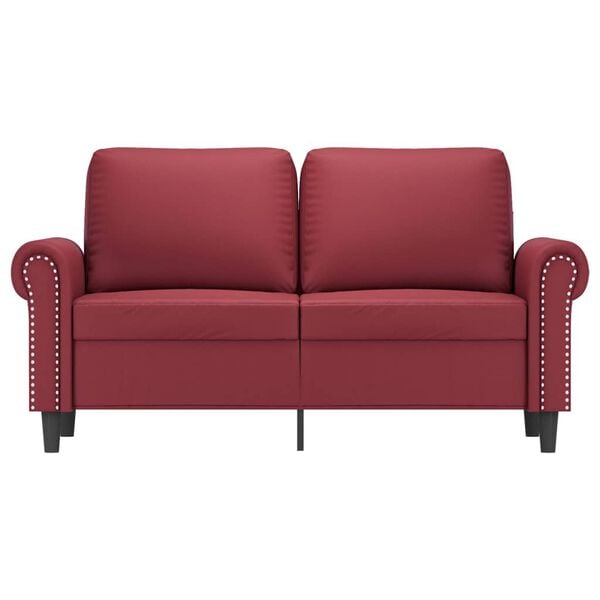 vidaXL 2-Sitzer-Sofa Weinrot 120 cm Kunstleder