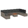 vidaXL Gartensofa-set 11 Stk. Grau Poly-Rattan