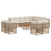 vidaXL Outdoor-Sofagarnitur 13 pcs Nat&uuml;rlich und Cremwei&szlig; Polyester