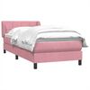 vidaXL Boxspringbett mit Matratze Rosa 90x220 cm Samt