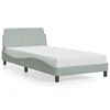 vidaXL Bettgestell "Dover" Hellgrau 100x190 cm Samt