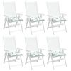 vidaXL Stuhlkissen 6 Stk. Blattmuster 40x40x7 cm Stoff
