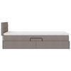 vidaXL Bett mit Stauraum und LED mit Matratze Taupe 90 x 190 cm Stoff