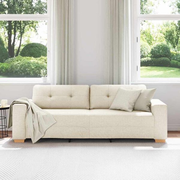 vidaXL Sofa 3-Sitzer Leinen 180 cm