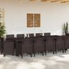 vidaXL Garten Esszimmer Set mit Kissen 13 pcs Braun und Anthrazit
