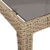 vidaXL Gartentisch 90x90x75 cm Geh&auml;rtetes Glas Poly Rattan Beige
