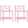 vidaXL Nachttische 2 Stk. Rosa Transparent Metall und Glas