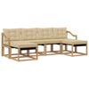 vidaXL Outdoor-Sofagarnitur mit Kissen 6 pcs Wei&szlig; und Beige