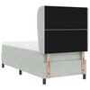 vidaXL Boxspringbett mit Matratze Hellgrau 200 x 90 cm Samt