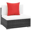 vidaXL 7-tlg. Garten-Lounge-Set mit Auflagen Poly Rattan Schwarz