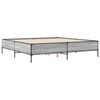 vidaXL Bettgestell Grau Sonoma 200x200 cm Holzwerkstoff und Metall
