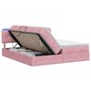 vidaXL LED-Speicherbett mit Matratze Rosa 180 x 200 cm Samt