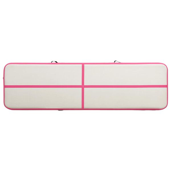 vidaXL Aufblasbare Gymnastikmatte mit Pumpe 800x100x20 cm PVC Rosa