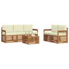 vidaXL Sofagarnituren 6 pcs Natur und Creme Massivholz Akazie