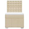 vidaXL Boxspringbett mit Matratze Creme 90x200 cm Stoff