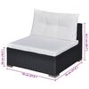 vidaXL 6-tlg. Garten-Lounge-Set mit Auflagen Poly Rattan Schwarz