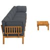 vidaXL Sofa Set mit Kissen Uni 6 pcs Anthrazit Massivholz Akazie