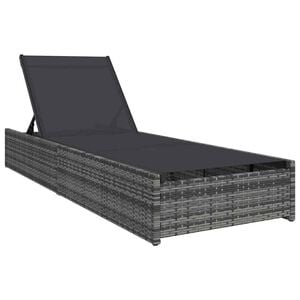 vidaXL Sonnenliege Grau 200,5 x 70 x 75 cm Poly-Rattan