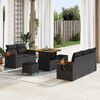 vidaXL Gartensofa-set mit Kissen 10 pcs Schwarz Poly-Rattan
